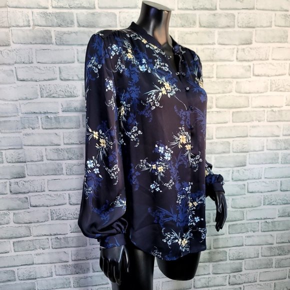 EQUIPMENT Womens M Cornelia Floral Print Silky‎ Polyester Blouse Eclipse Floral - Picture 6 of 9